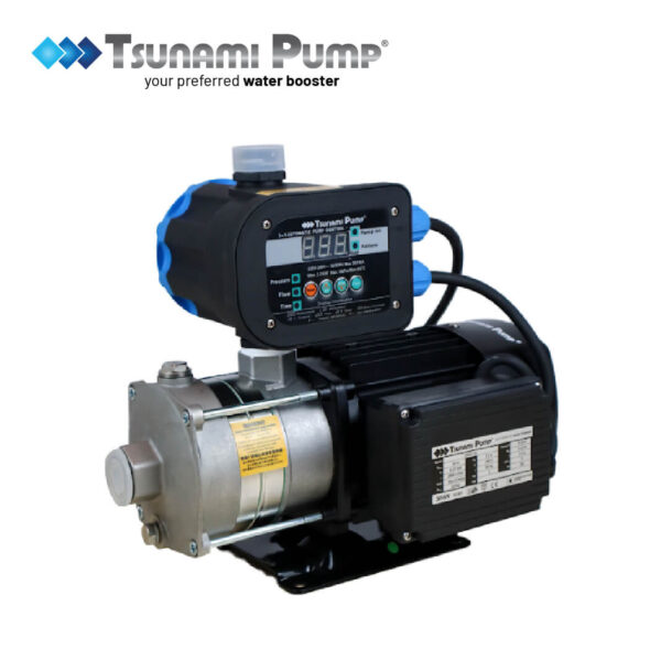 Compact Tsunami CMS-2-30-iPC water pump with intelligent pressure control for stable and energy-efficient water distribution