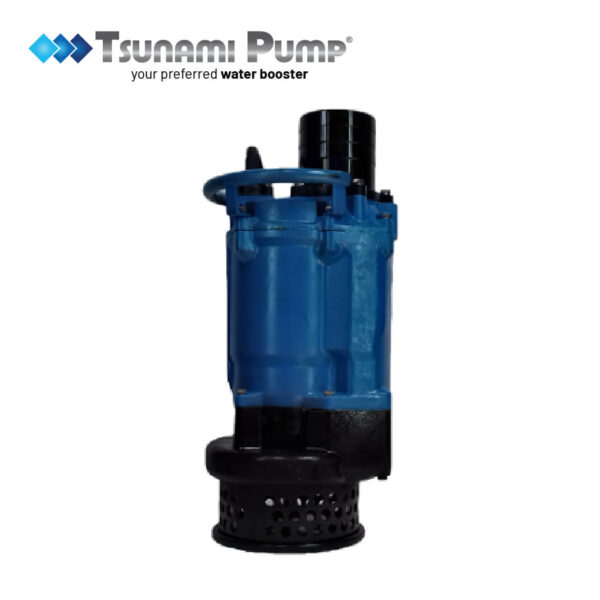 Blue and blackTsunami KBZ611 submersible dewatering pump ensures efficient water removal by Tsunami pump Malaysia
